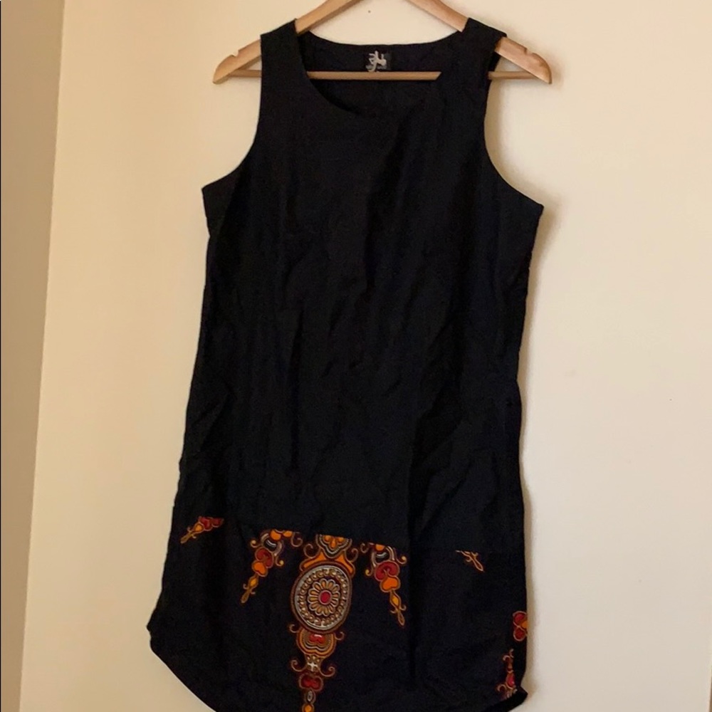 kitenge black and orange dress